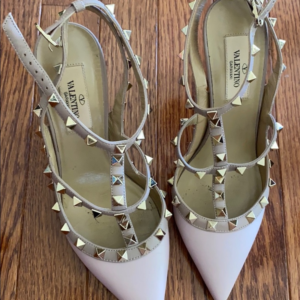 Valentino Rockstud leather pumps water rose - Picture 6 of 11